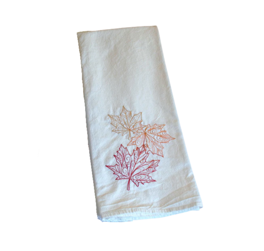 Lace Leaves Tea Towel